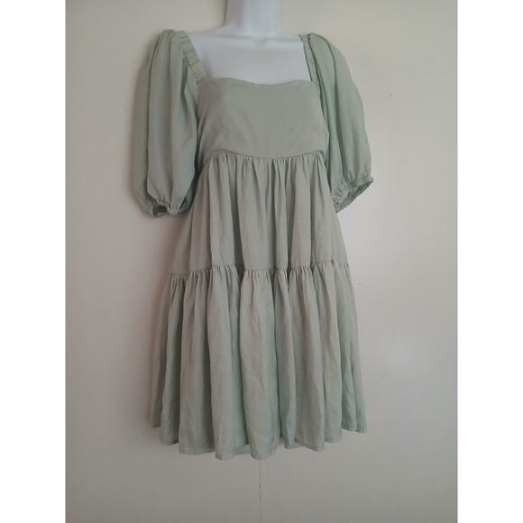 VICI CATCH FEELS PUFF SLEEVE BABYDOLL MINI DRESS XL - Picture 5 of 7